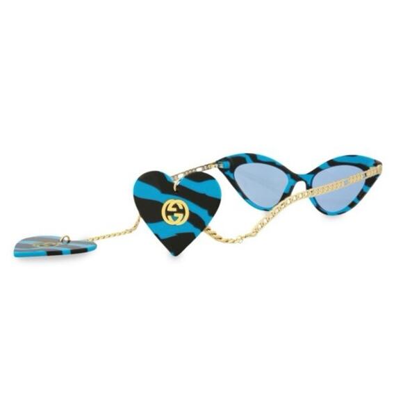 NWT - Gucci - 52 mm Cat Eye Sunglasses with Detachable Charms - Picture 1 of 5